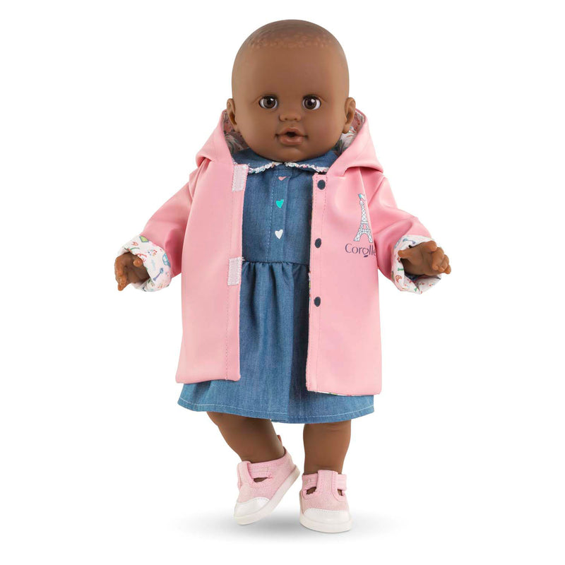 Load image into Gallery viewer, Corolle omkeerbare regenjas voor babypop, 36cm
