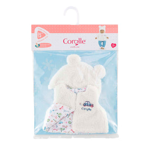 Corolle winterset babypop 36cm - poppenkleding wit polyester.