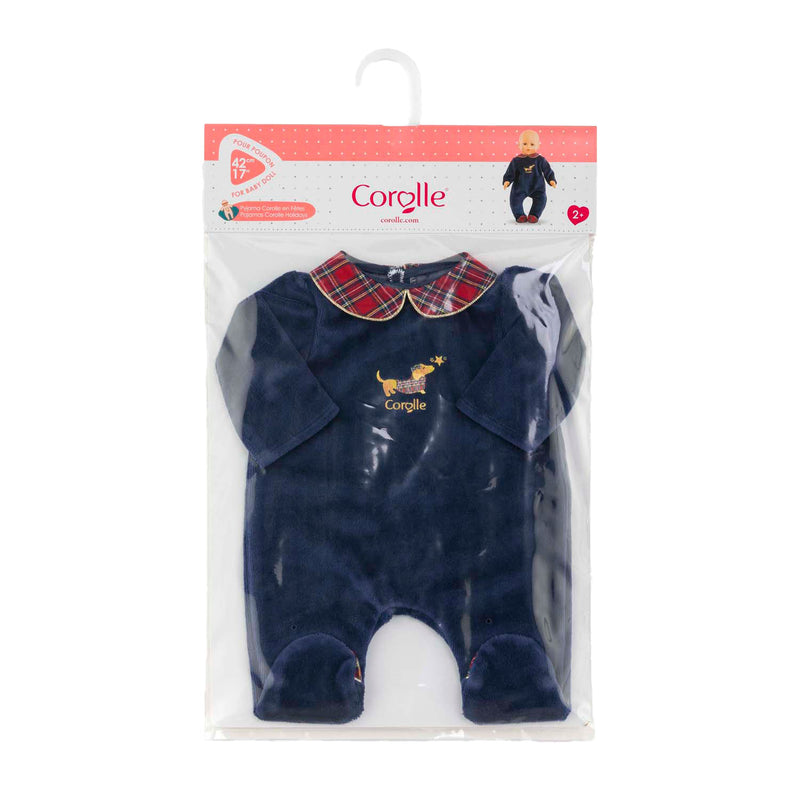 Load image into Gallery viewer, Corolle poppen pyjama - marineblauw - poppenkleding 42cm.
