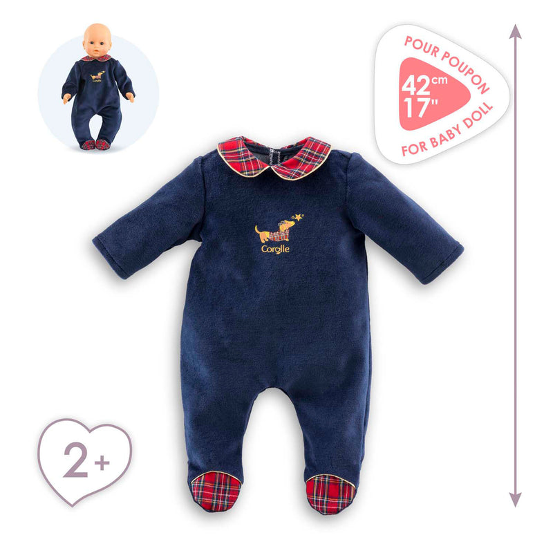 Load image into Gallery viewer, Corolle poppen pyjama - marineblauw - poppenkleding 42cm.
