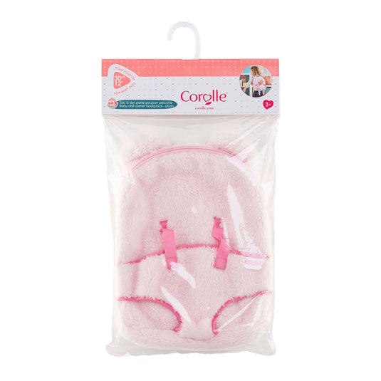 Corolle poppen draagrugzak roze pluche 30cm babypop accessoire.