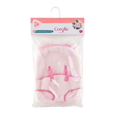 Corolle poppen draagrugzak roze pluche 30cm babypop accessoire.