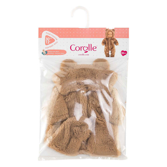 Corolle poppenkostuum beren onesie bruin - 30cm poppen kleding.