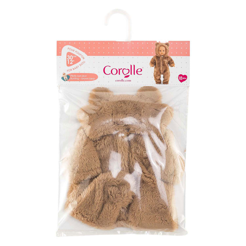 Load image into Gallery viewer, Corolle poppenkostuum beren onesie bruin - 30cm poppen kleding.
