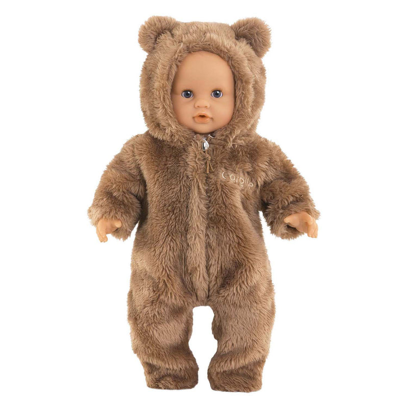 Load image into Gallery viewer, Corolle poppenkostuum beren onesie bruin - 30cm poppen kleding.
