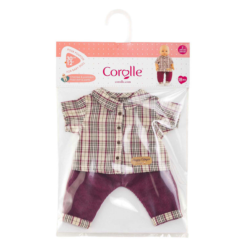 Load image into Gallery viewer, Corolle geruit shirt met broek kleine ontdekker - 30cm
