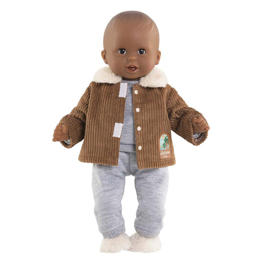 Corolle poppenjasje velours kleine ontdekker 30cm bruin fleece.