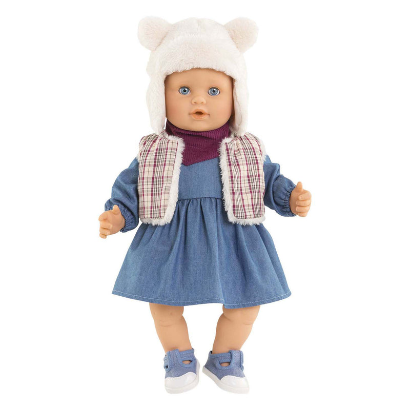 Load image into Gallery viewer, Corolle poppen winterset 36cm - omkeerbaar vestje en berenmuts.
