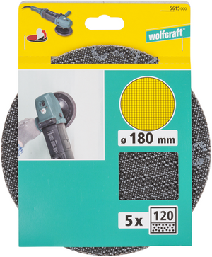 Wolfcraft - zelfhechtend slijprooster voor gipsplaten - 180mm - korrel 120 - 5 stuks - schuurpapier - 5615000