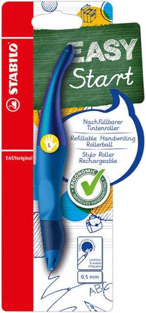 Stabilo easyoriginal - ergonomische rollerball - linkshandig - blauwe inkt - holograph edition - navulbaar - blauw