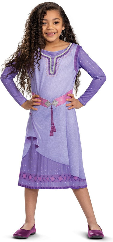 Disguise disney - wish, asha jurk classic, maat m (7-8 jaar), meisjes