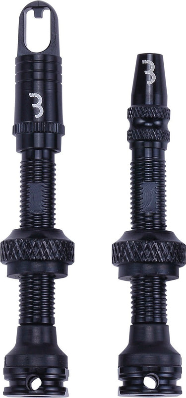 Bbb cycling tubeless ventiel set voor mtb en racefiets - aluminium tubeless valve - al valves - 40 mm - zwart - bti-160