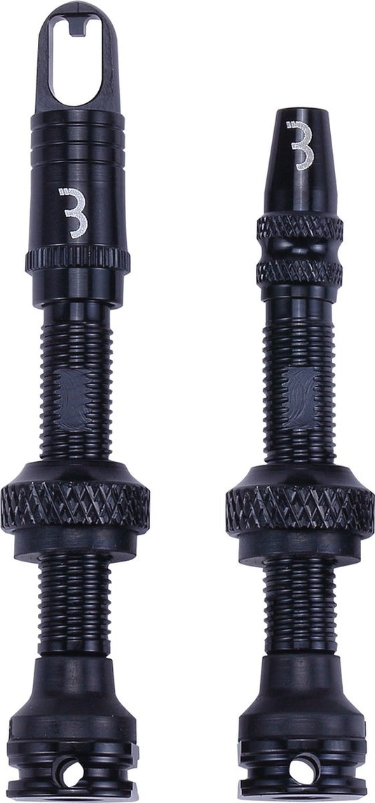 Bbb cycling tubeless ventiel set voor mtb en racefiets - aluminium tubeless valve - al valves - 40 mm - zwart - bti-160