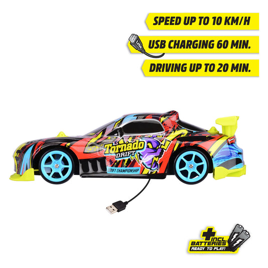 Dickie rc bestuurbare auto tornado drift rtr