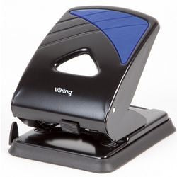 2-gaats perforator office depot metalen zacht greep 8cm 40 vel zwart-blauw