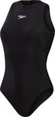 Speedo enduraflex hydrasuit dames sportbadpak - badpak dames met hoge bedekking - zwempak dames met borstvoering - sportbadpak dames met ritssluiting - zwart - 44