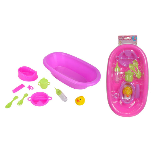 New born baby poppenbadje met accessoires