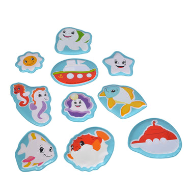 Abc magische badspeelgoed zeedieren, 10dlg.
