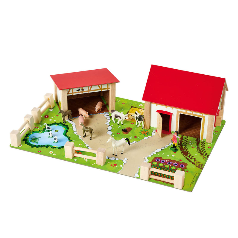 Load image into Gallery viewer, Eichhorn houten boerderij met accessoires, 20dlg.
