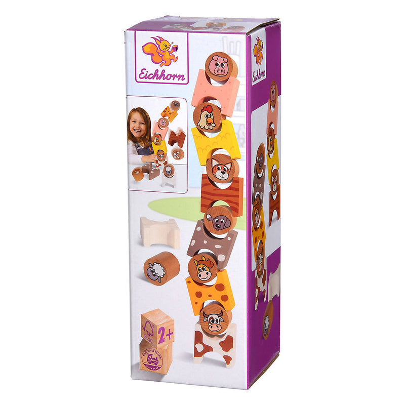 Load image into Gallery viewer, Eichhorn Houten Stapelspel Boerderijdieren 14dlg.
