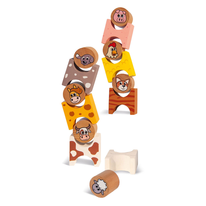 Load image into Gallery viewer, Eichhorn houten stapelspel boerderijdieren, 14dlg.
