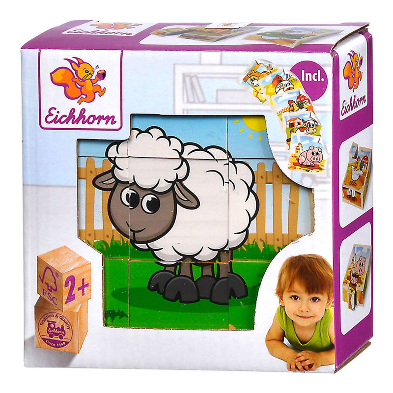 Load image into Gallery viewer, Eichhorn houten blokpuzzel boerderij
