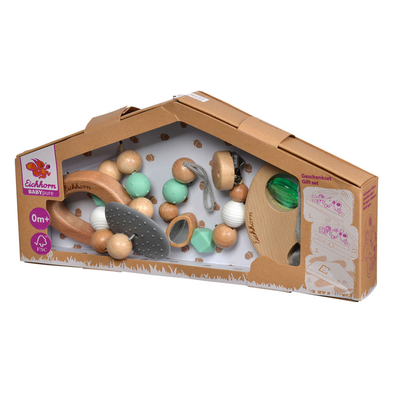 Load image into Gallery viewer, Eichhorn baby pure houten cadeauset, 3dlg.
