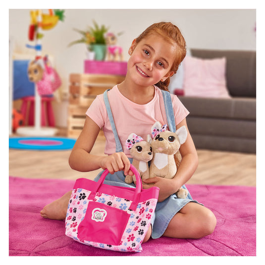 Simba chi chi love happy family knuffelhond in tas