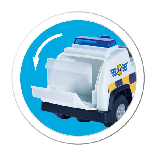 Simba brandweerman sam politie 4x4 jeep met speelfiguur