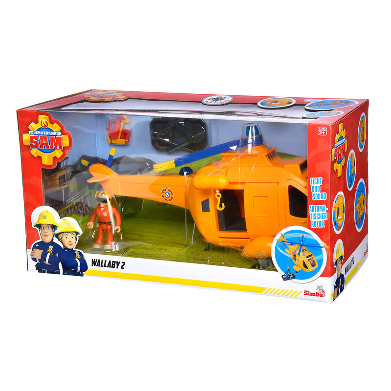 Load image into Gallery viewer, Simba brandweerman sam wallaby 2 helikopter mef figuur
