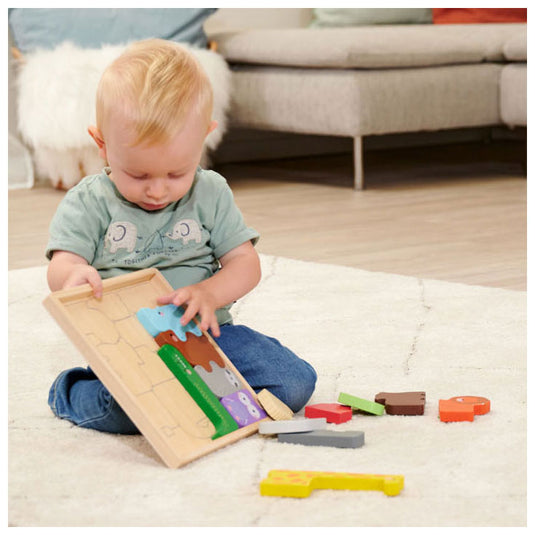 Eichhorn houten dieren vormen in houten box, 14dlg.