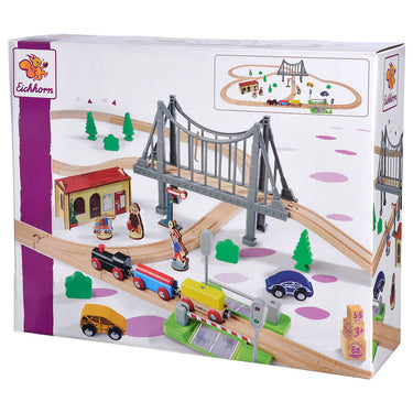 Eichhorn treinbaan met brug speelset, 55dlg.