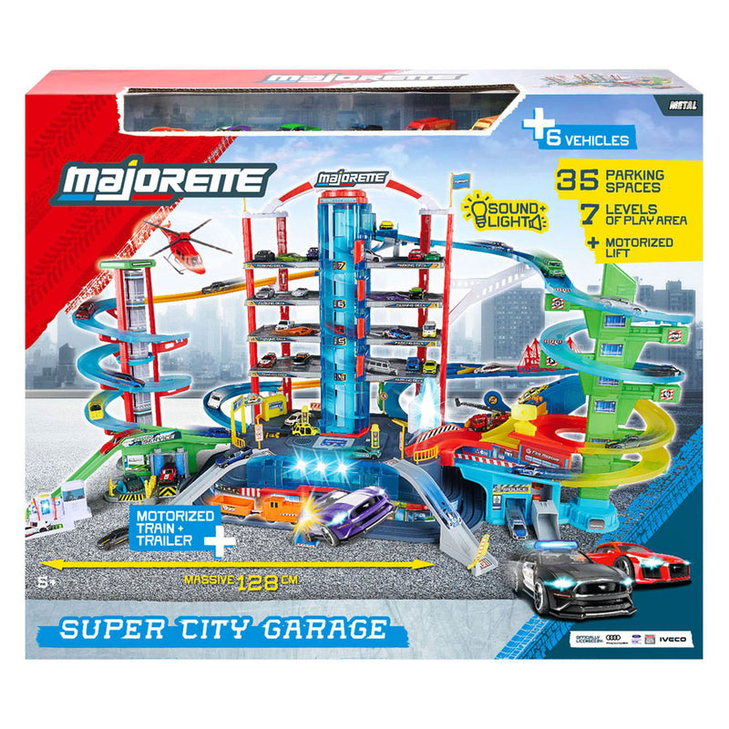 Load image into Gallery viewer, Majorette super city garage - met 6 voertuigen
