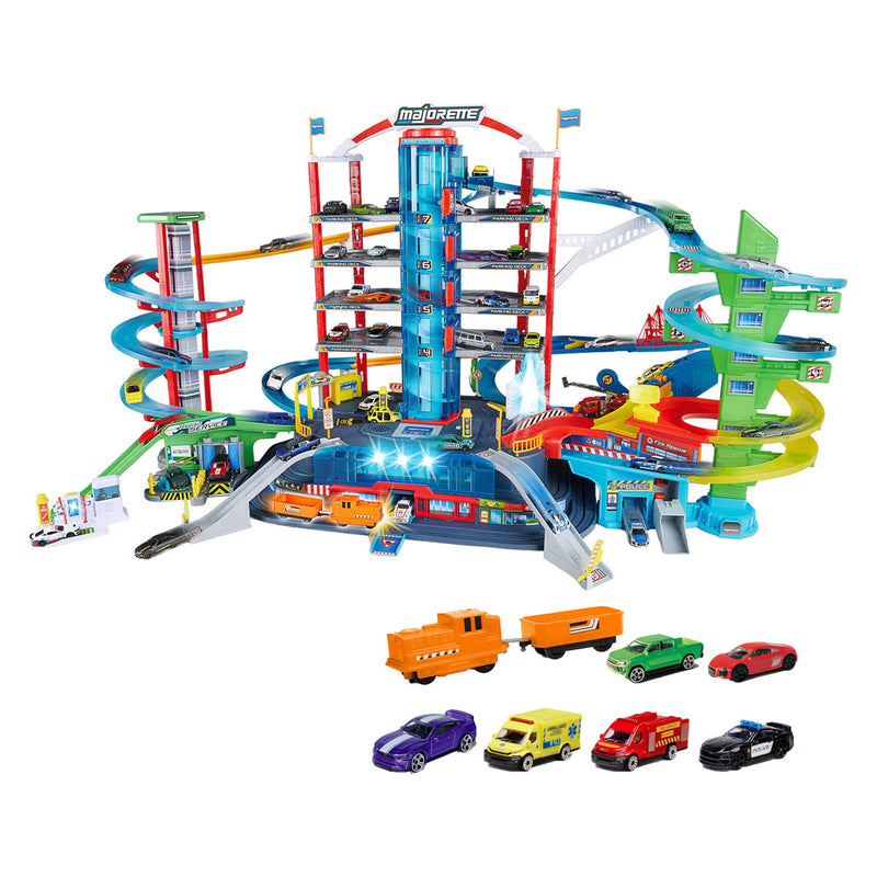 Load image into Gallery viewer, Majorette super city garage - met 6 voertuigen
