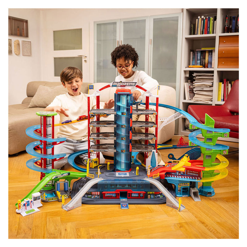 Load image into Gallery viewer, Majorette super city garage - met 6 voertuigen

