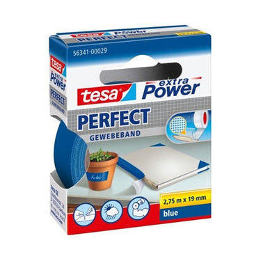 Tesa perfect 56341-00029-03 textieltape extra power blauw (l x b) 2.75 m x 19 mm 1 stuk(s)