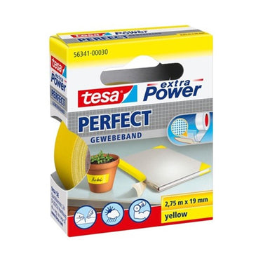 Tesa perfect 56341-00030-03 textieltape extra power geel (l x b) 2.75 m x 19 mm 1 stuk(s)