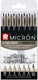 Sakura pigma micron fineliners set - 6 fineliners + 1 pigma penseel