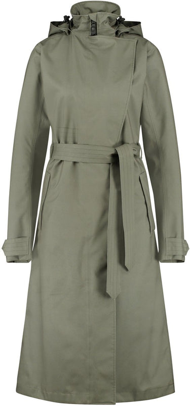 Agu trench coat long regenjas urban outdoor dames - groen - xl