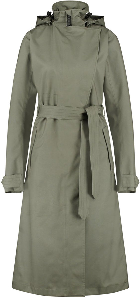 Agu trench coat long regenjas urban outdoor dames - groen - xl
