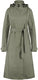 Agu trench coat long regenjas urban outdoor dames - groen - xl