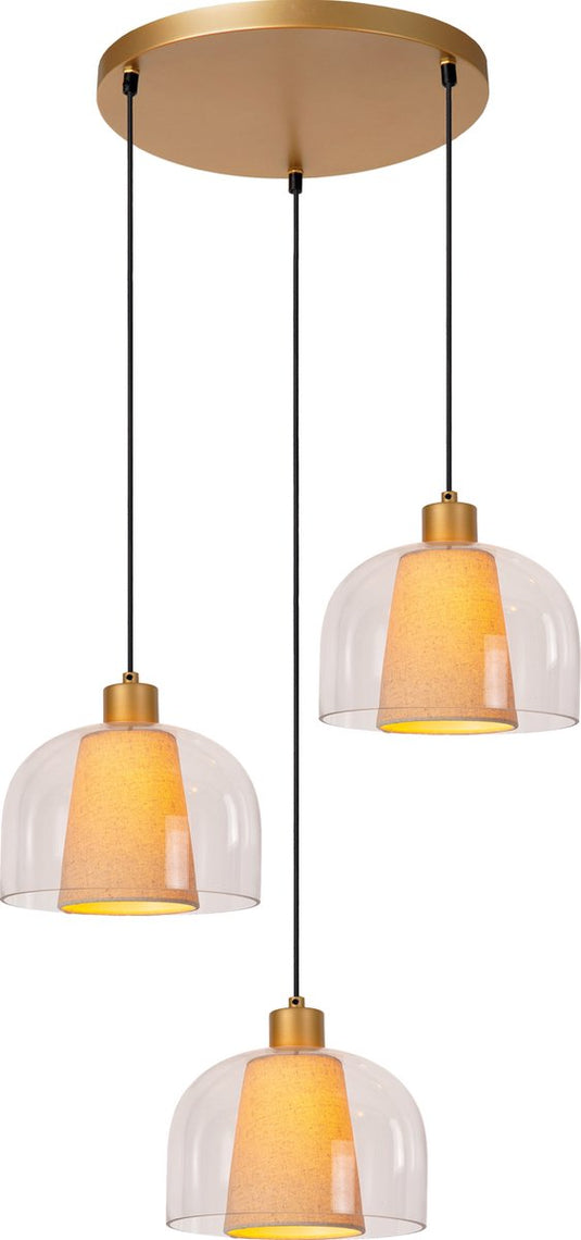 Lucide gunhild - hanglamp - 3xe27 - transparant
