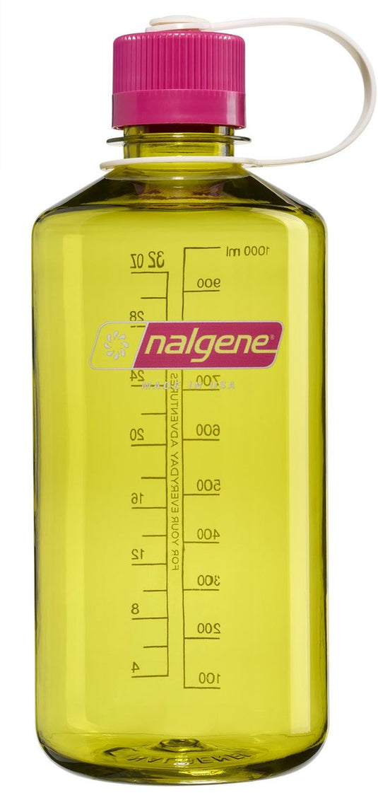 Nalgene - narrow mouth bottle - drinkfles - waterfles - 1000ml - bpa free - sustain - endive w fuchsia purple nieuw