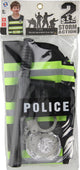 Politieset met knuppel handboeien, 4dlg.