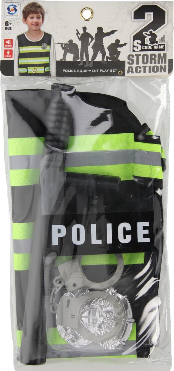 Afbeelding laden in galerijviewer, Lobbes speelgoed bv politieset met knuppel handboeien, 4dlg.
