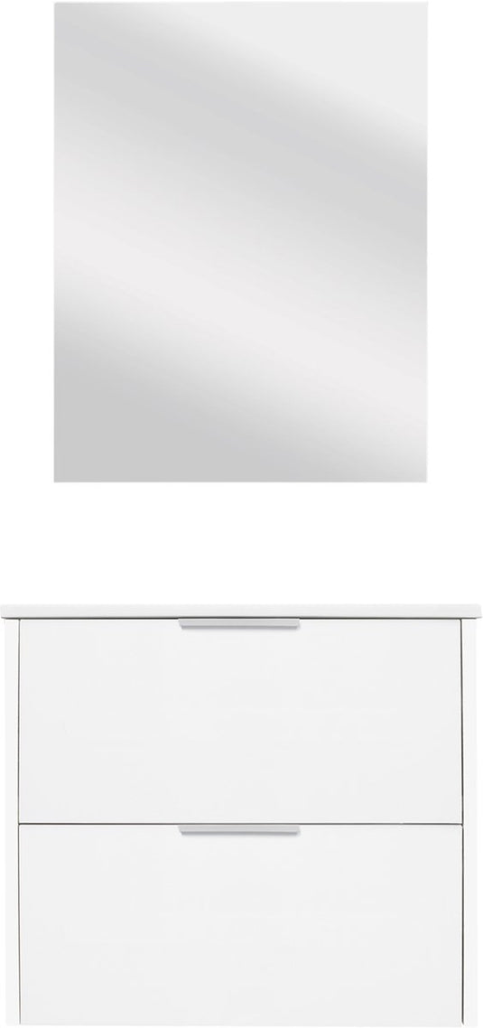 Differnz bolo badkamermeubelset 61x50x46cm fsc mfc board wit keramiek wit hoogglans