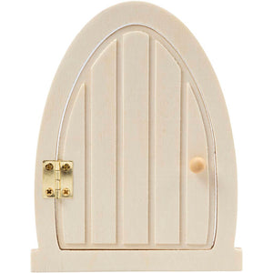 Creativ company houten miniatuur deur met scharnieren, 13x10cm