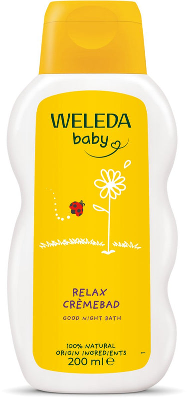 Weleda baby calendula relax crèmebad - lavendel neroli - baby badolie - kalmerende, ontspannende geur - reinigt, verzorgt kalmeert - 100% natuurlijke ingrediënten - 200ml