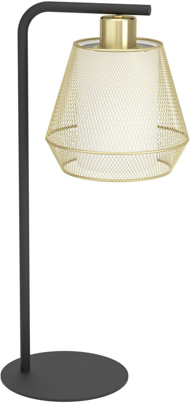 Eglo ciudadela tafellamp - e27 - 50 cm - zwart|goud|wit - staal|textiel