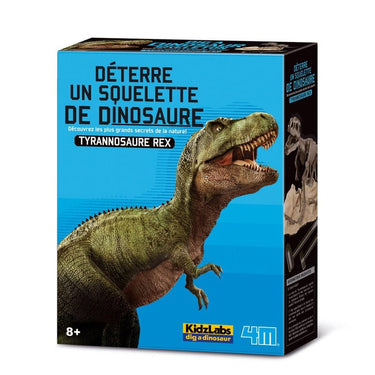 4m graaf je dino op - t-rex - wetenschap en spel - opgraafkit en modelbouw skelet - kidzlabs - 8 jaar